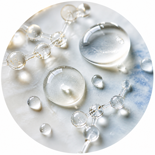 Clear peptide serum droplets