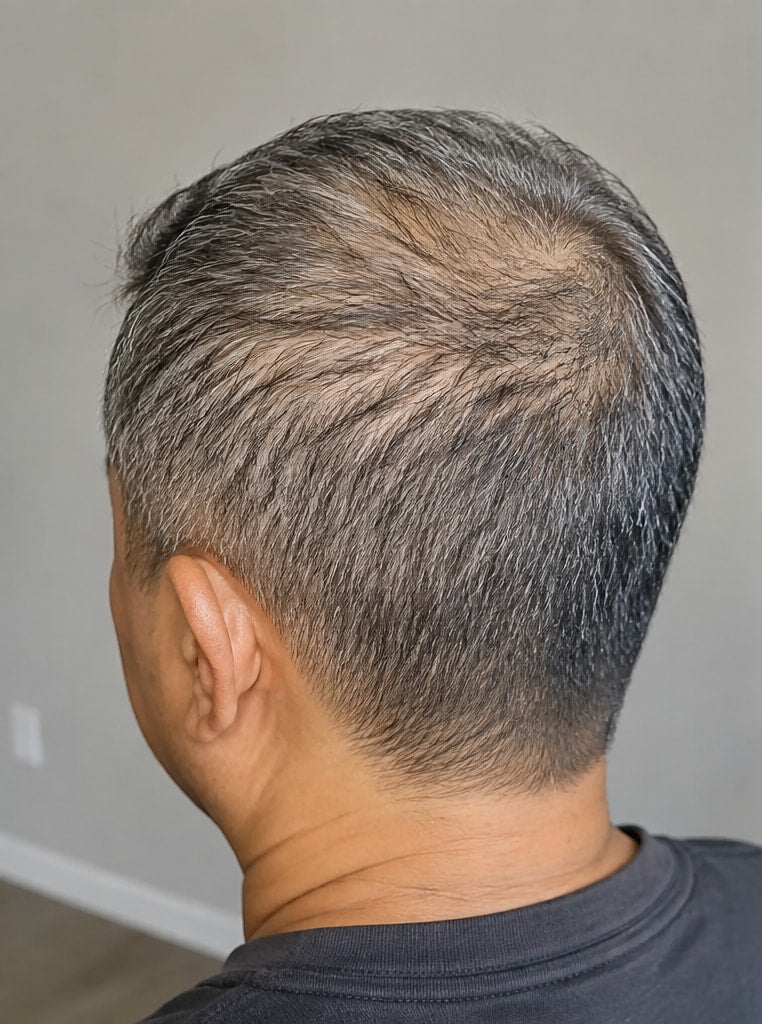 Rear three-quarter view of diffuse thinning before starting the routine