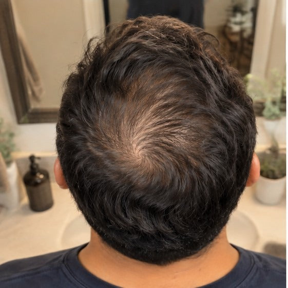 Carlos at-home hair progress, month 0