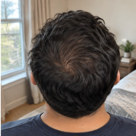 Carlos at-home hair progress, month 8